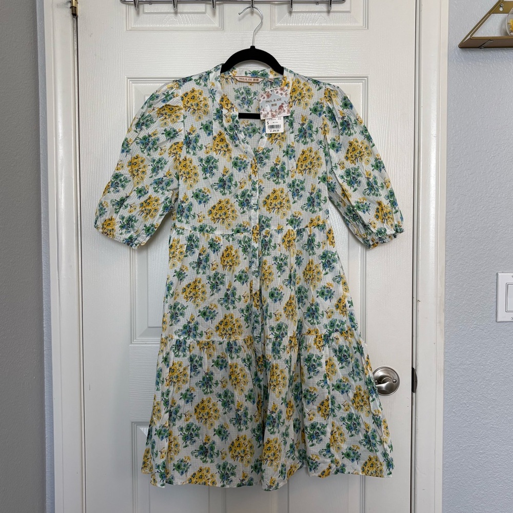 NWT Uniqlo Paul & Joe Cotton Tiered Floral Mini Dress